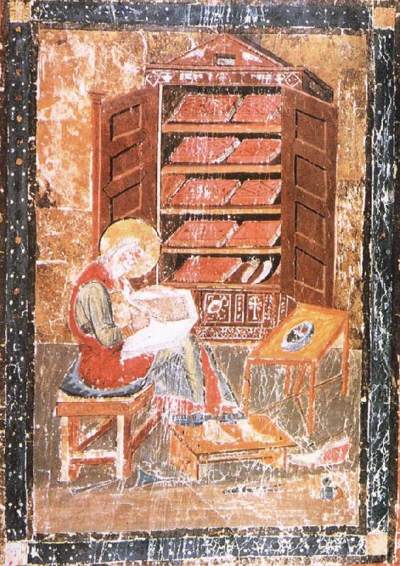 unknow artist The prophet Ezra works Begin the saint documents, from the Codex Amiatinus, Jarrow oil painting image